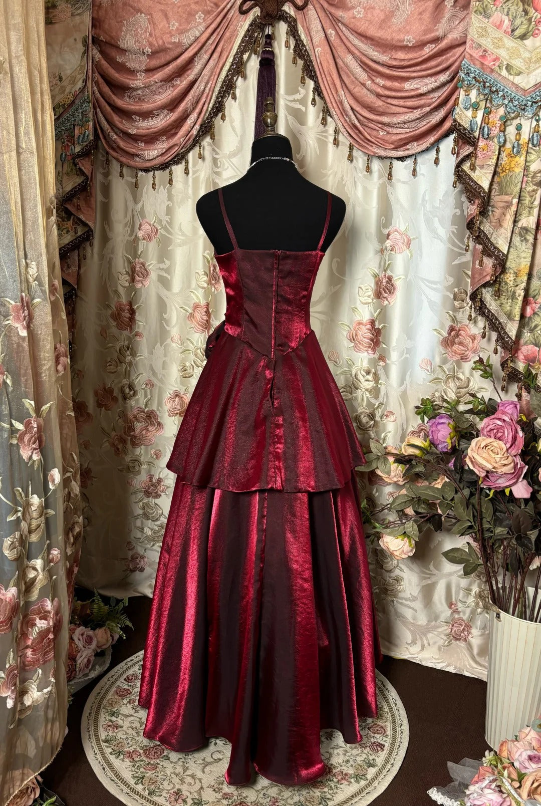 Stunning Prom Dress Spaghetti Straps Flower Evening Dress Dance Dress Birthday Party Dress D2411