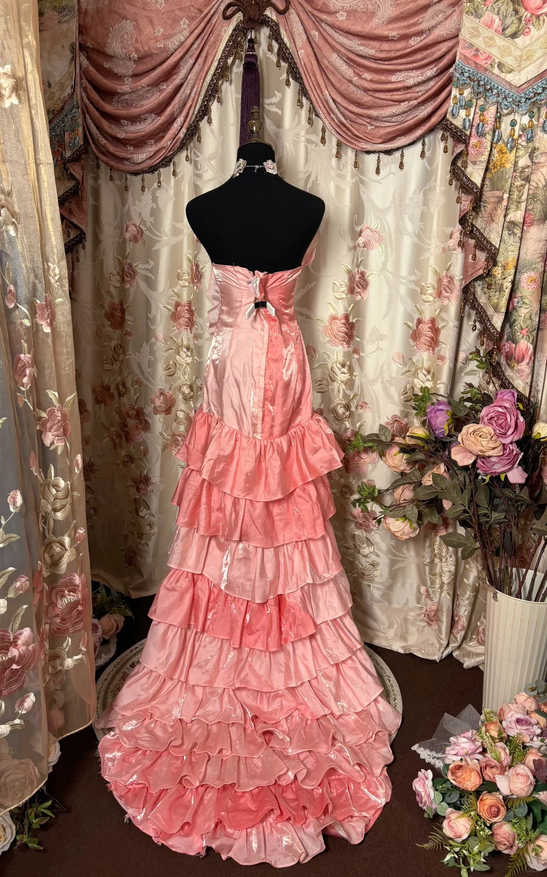 Robe de bal élégante, bustier, volants, robe de soirée à volants, robe de gala, robe de dîner d'affaires D2413