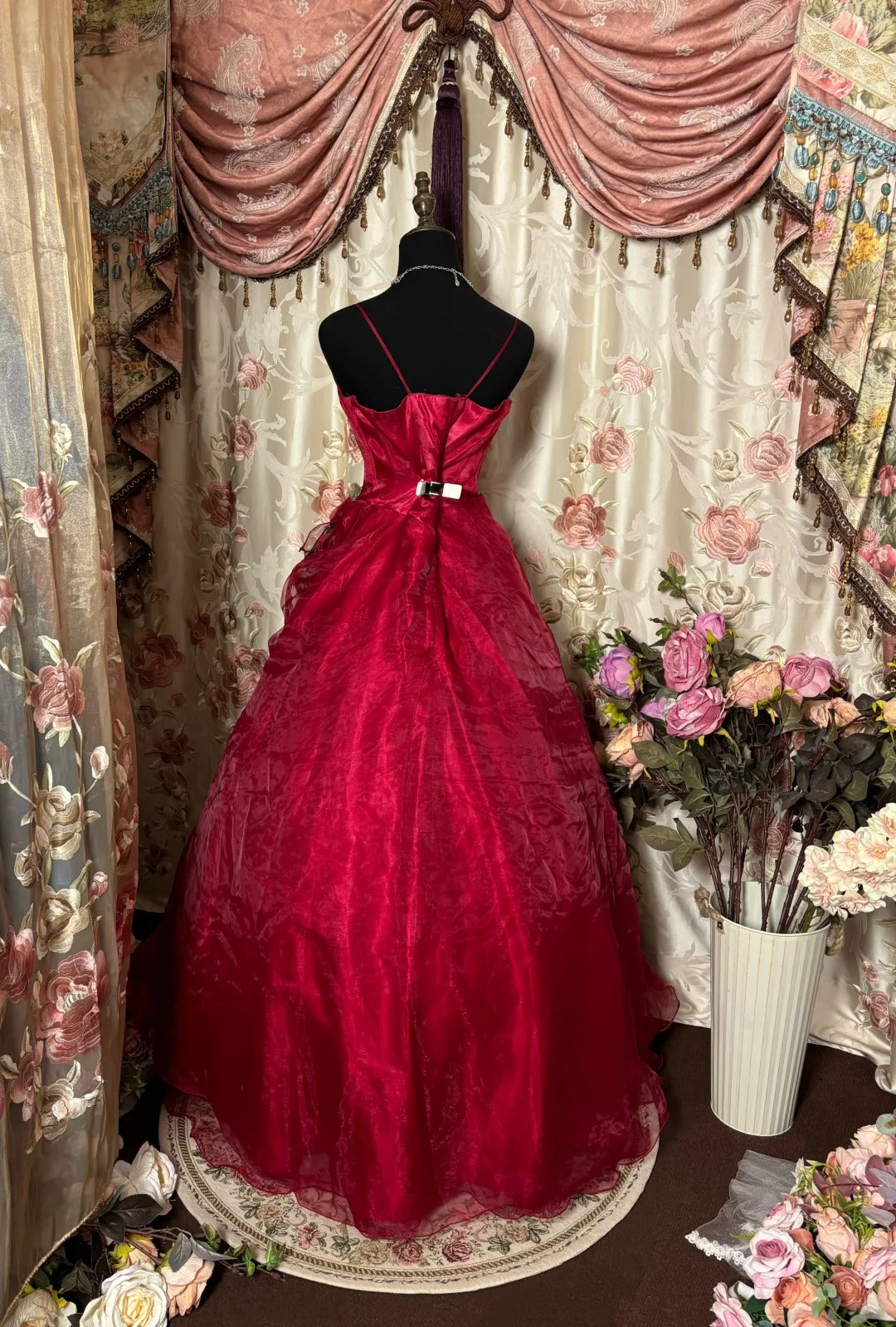Charming Prom Dress Spaghetti Straps Ball Gown Evening Dress Birthday Party Dress D2415
