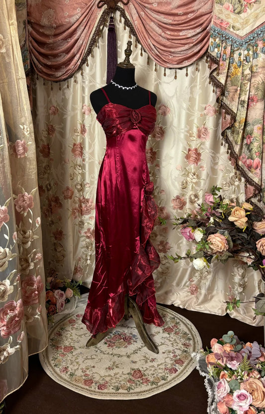 Robe de bal élégante à bretelles spaghetti et volants, robe de soirée, robe de fête d'anniversaire, D2416