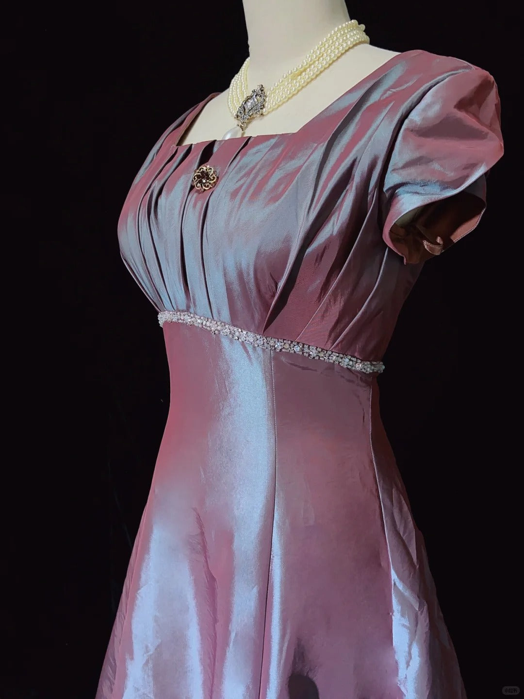 Robe de bal élégante, coupe trapèze, col carré, plissée, robe de soirée, robe de gala, robe de soirée d'affaires, D2421