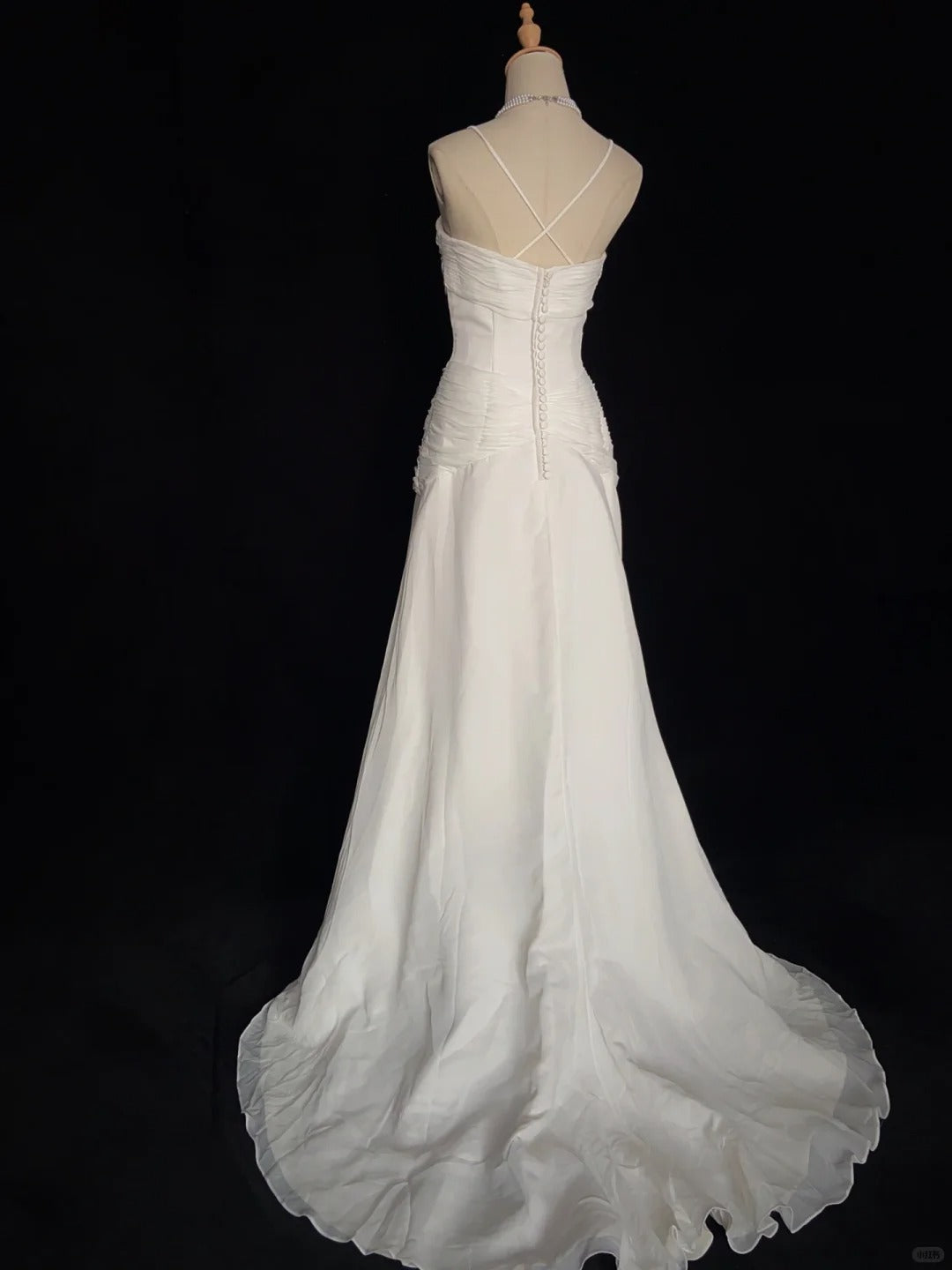 Elegantes Ballkleid Spaghettiträger Plissee Ballkleid Abendkleid Galakleid Business Dinnerkleid Brautkleid D2427