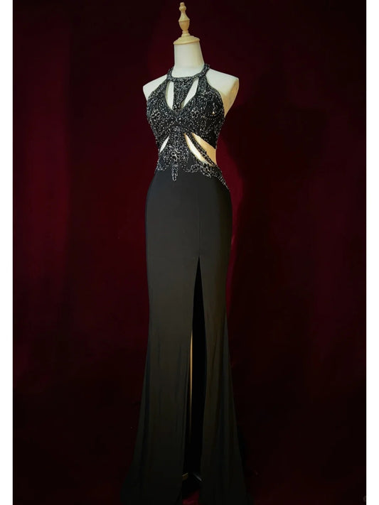 Superbe robe de bal dos nu, robe de soirée, robe de gala, robe de dîner d'affaires D2439