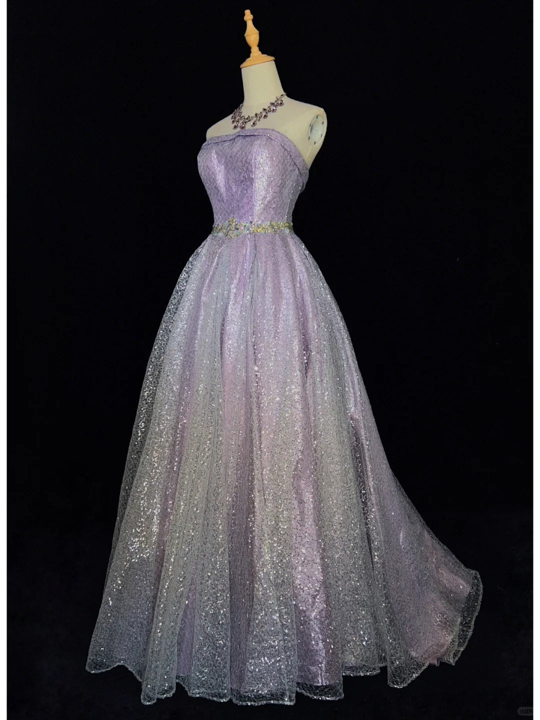 Robe de bal brillante, robe de soirée bustier, robe de gala, robe de soirée d'affaires, robe de soirée D2448