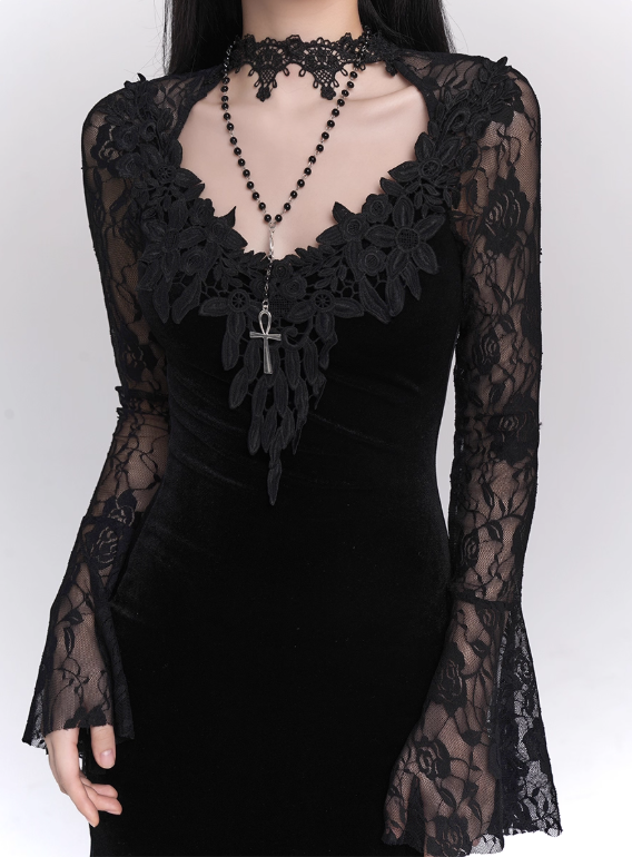 2025 Halloween Costume Women Teenage Girl Dress Long Sleeves Gothic Dress Party Dress D2457