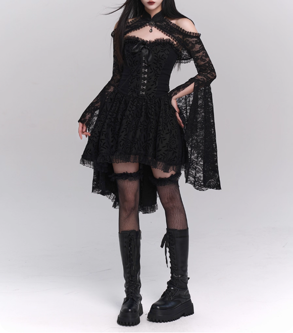 2025 Halloween Costume Black Women Teenage Girl Dress Gothic Dress Party Dress D2460