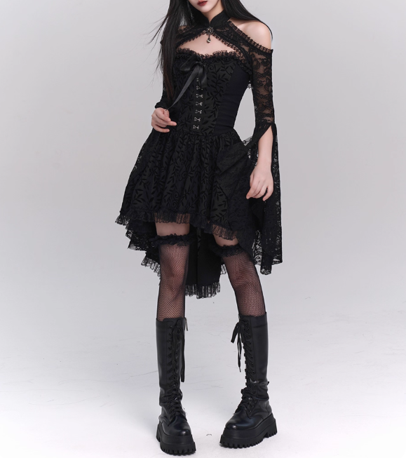 2025 Halloween Costume Black Women Teenage Girl Dress Gothic Dress Party Dress D2460