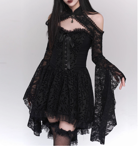 2025 Halloween Costume Black Women Teenage Girl Dress Gothic Dress Party Dress D2460