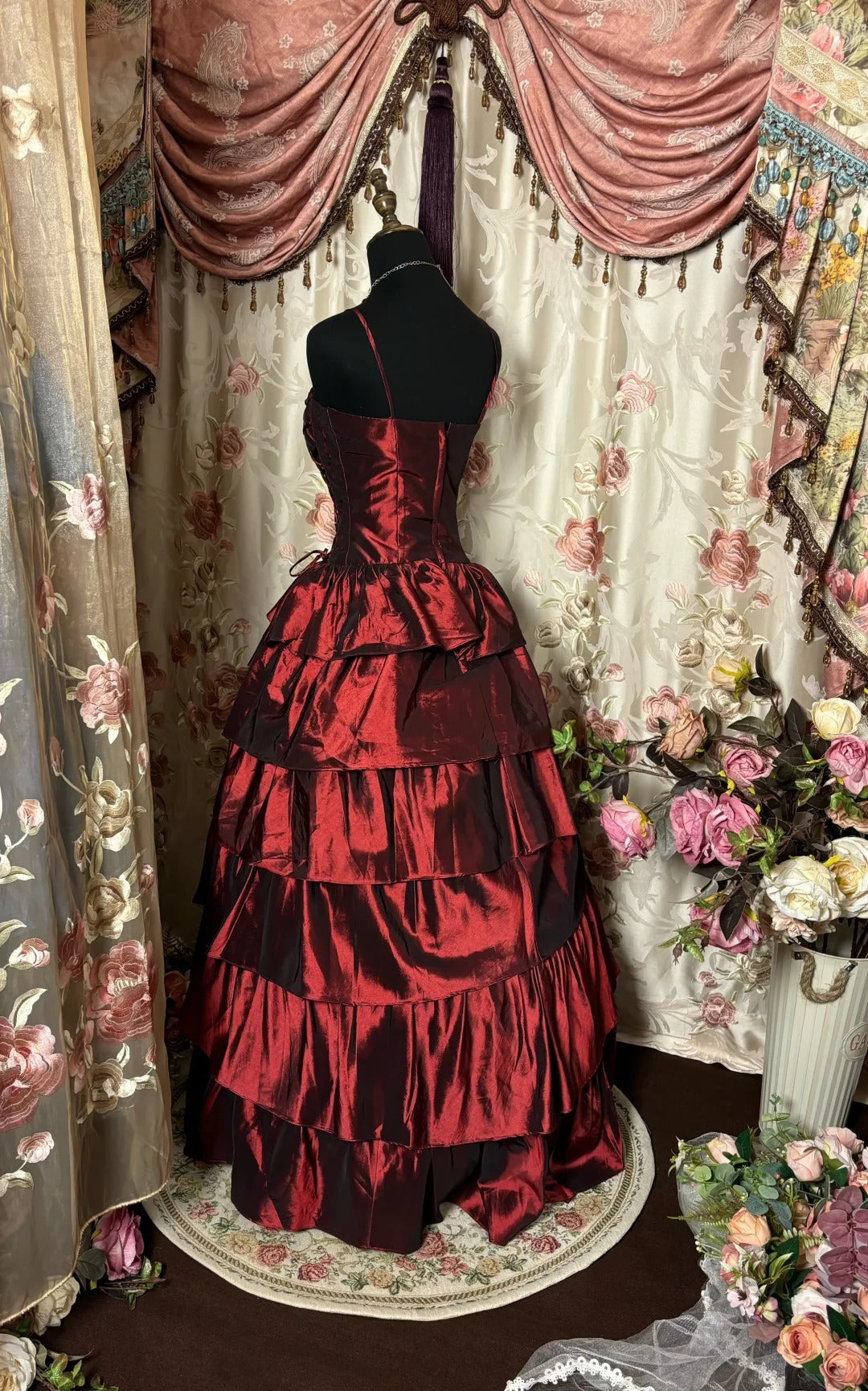 Charming Prom Dress Spaghetti Strapless Tiered Ball Gown Evening Dress Dancing Dress Birthday Party Dress D2464