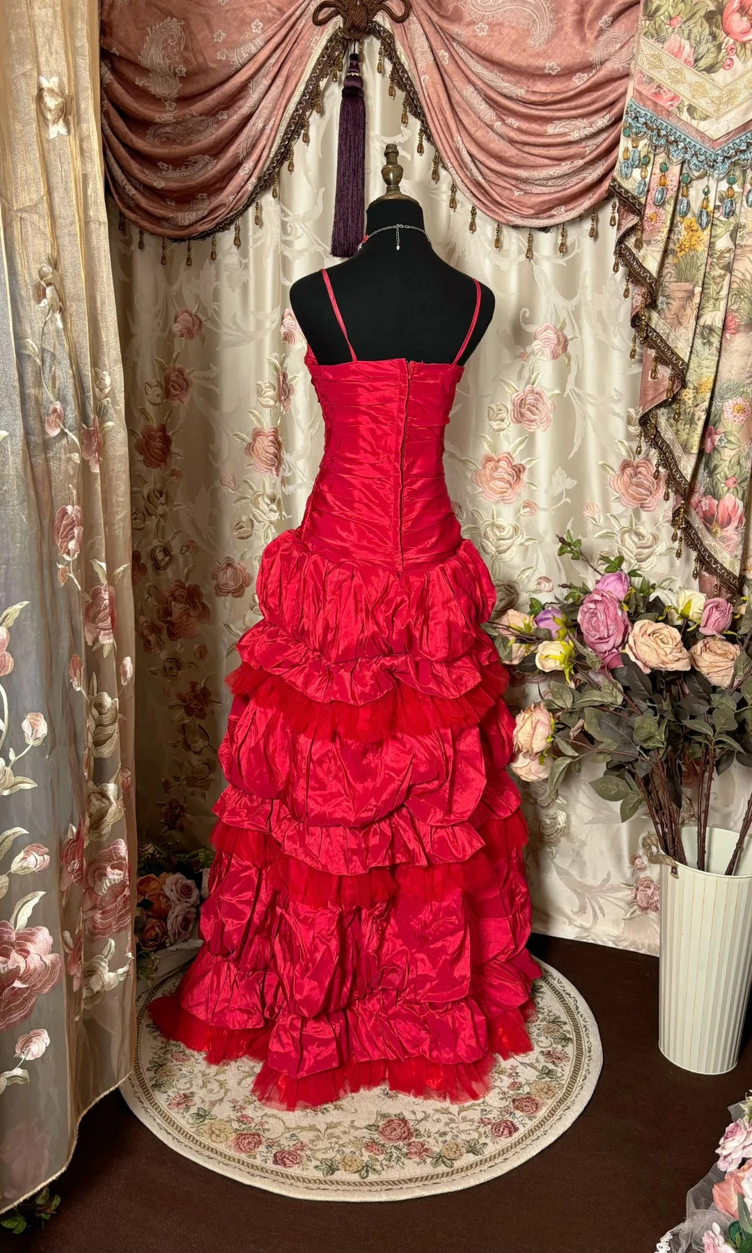 Pretty Prom Dress Spaghetti Strapless Pleated Tiered Prom Gown Evening Dress Dancing Dress Birthday Party Dress D2465