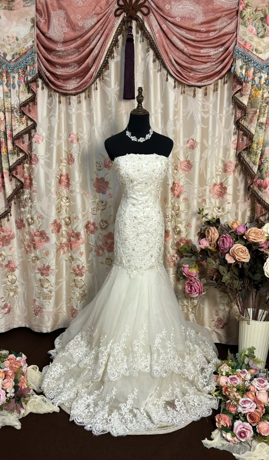 Elegantes Ballkleid Trägerlos Meerjungfrau Langes Ballkleid Abendkleid Partykleid Galakleid D2480