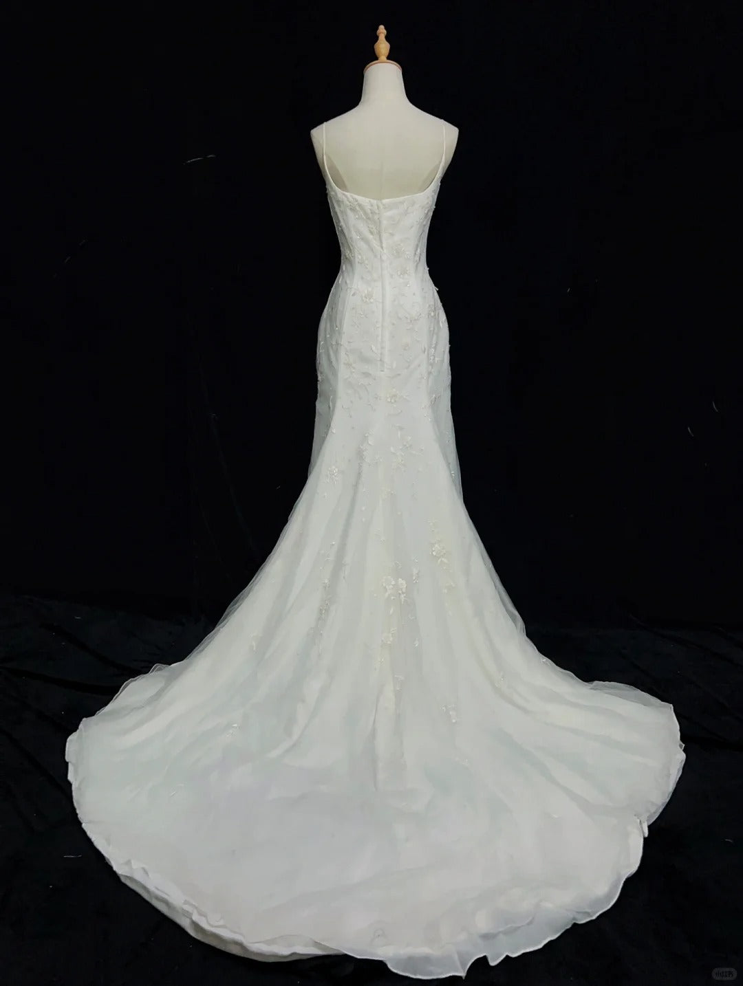 Robe de mariée élégante à bretelles spaghetti, robe de bal, robe de soirée, robe de gala D2512
