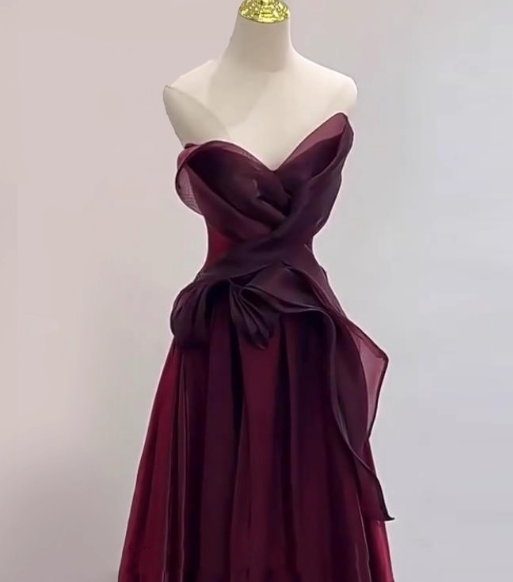 Charmante robe de bal trapèze plissée, robe de soirée, robe de gala, D2540
