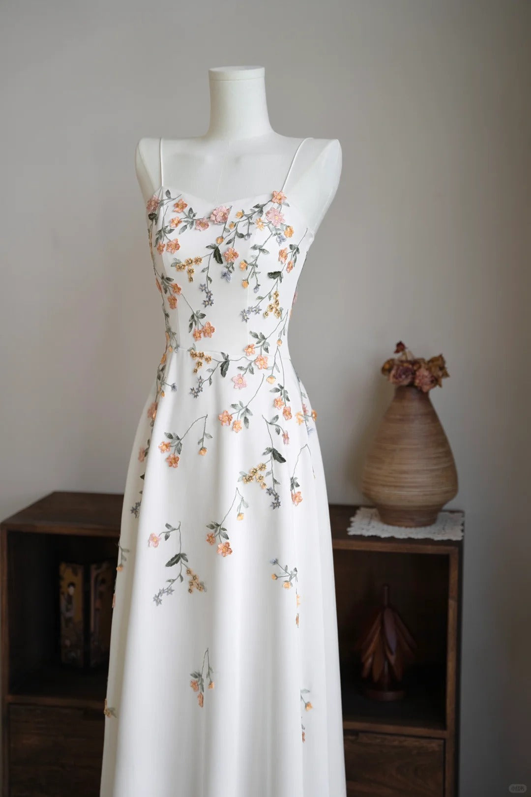 Sweet Prom Dress Spaghetti Straps Floral Prom Gown Evening Dresses Gala Dress Party Dress D2570