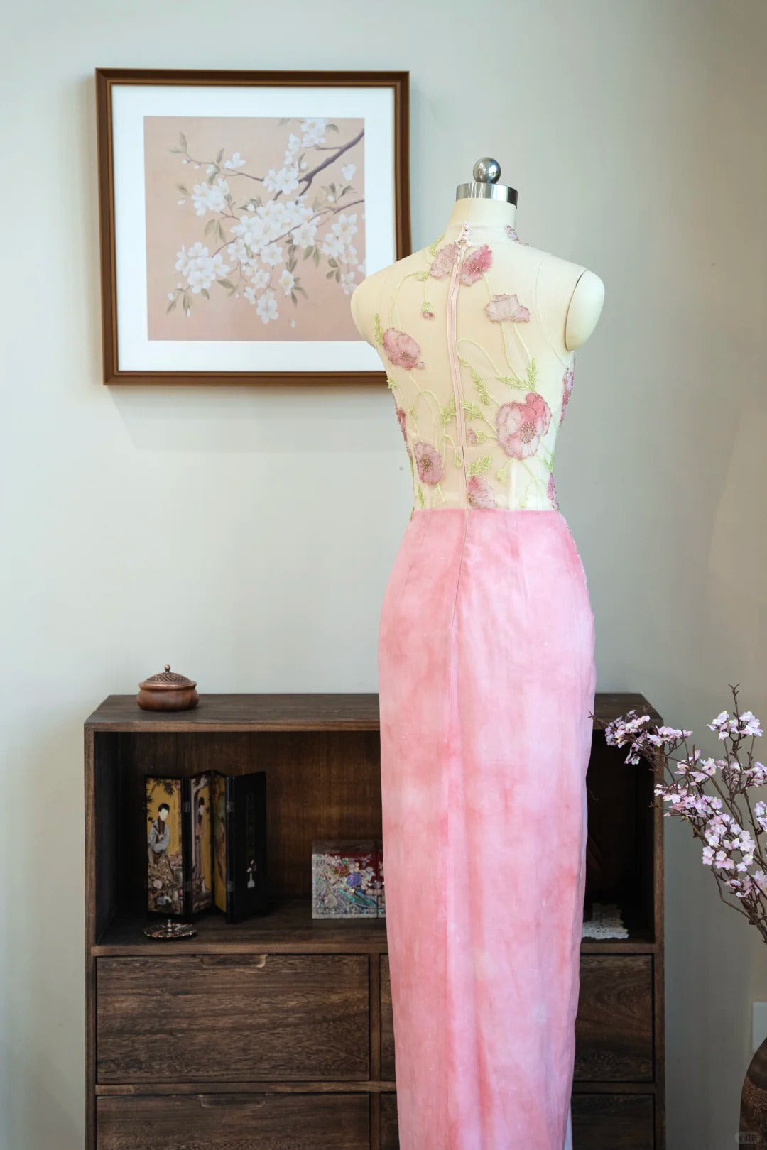 Sweet Prom Dress Flower Pleated Split Prom Gown Evening Dresses Gala Dress Party Dress D2571