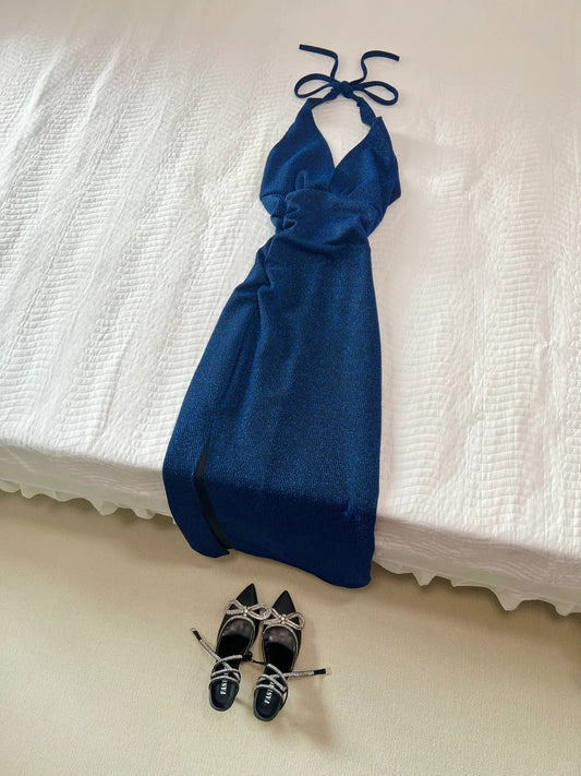 Atemberaubendes Ballkleid Neckholder Ballkleid Abendkleid Partykleid D2587