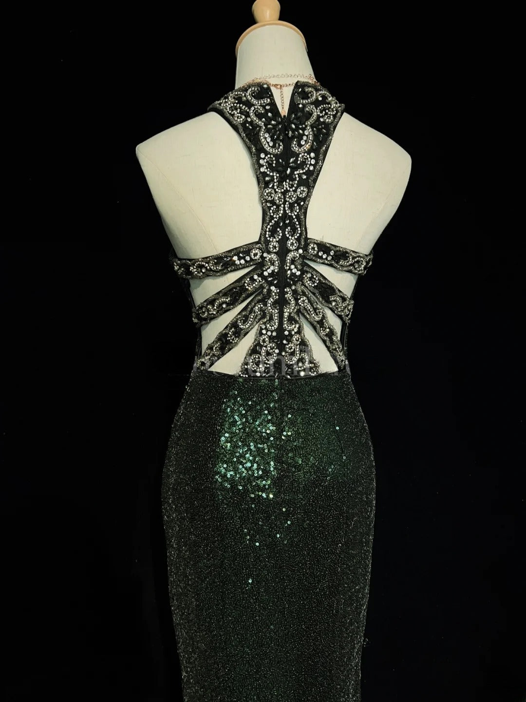 Shiny Prom Dress Crew Neck Sequins Slit Prom Dress Birthday Party Dress Evening Dresses D2594