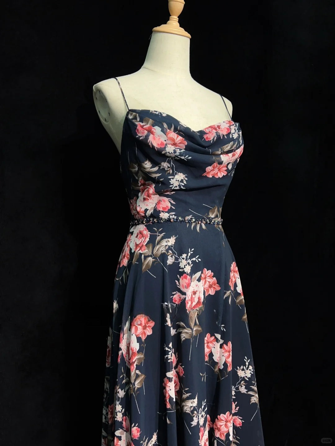 Pretty Prom Dress Spaghetti Straps Print Backless Prom Gown Gala Dress Evening Dresses D2598