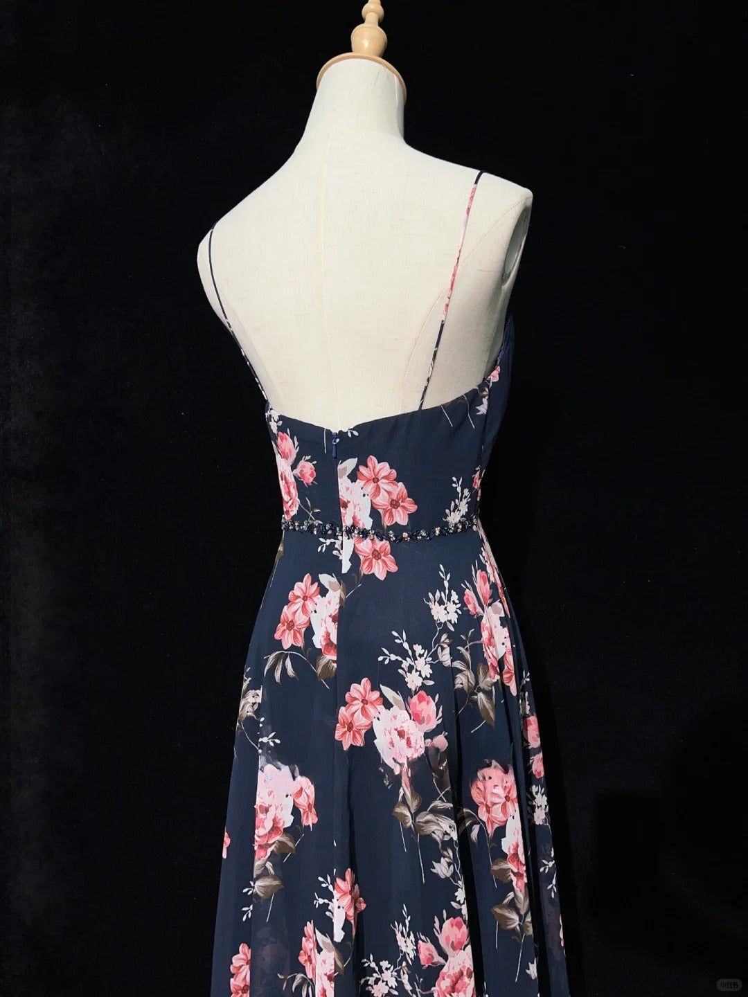 Pretty Prom Dress Spaghetti Straps Print Backless Prom Gown Gala Dress Evening Dresses D2598