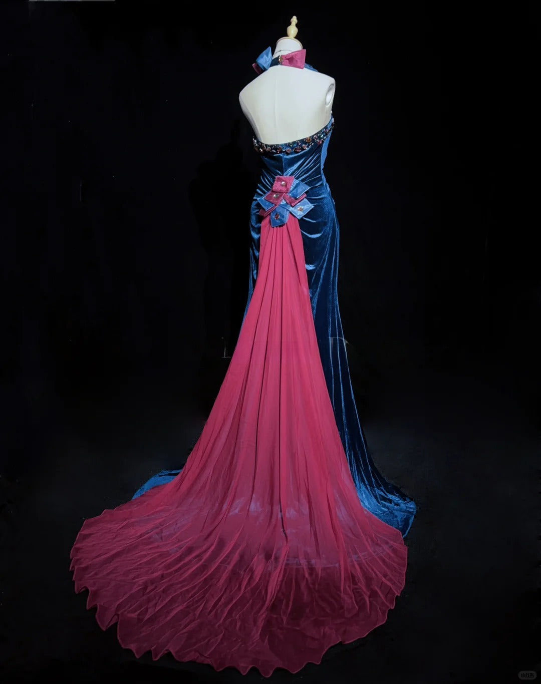 Robe de bal élégante dos nu en cristal, robe de soirée, robe de bal D2604