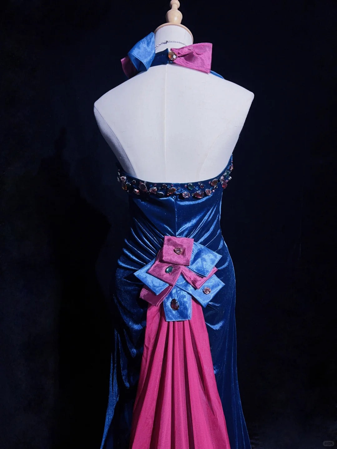 Robe de bal élégante dos nu en cristal, robe de soirée, robe de bal D2604