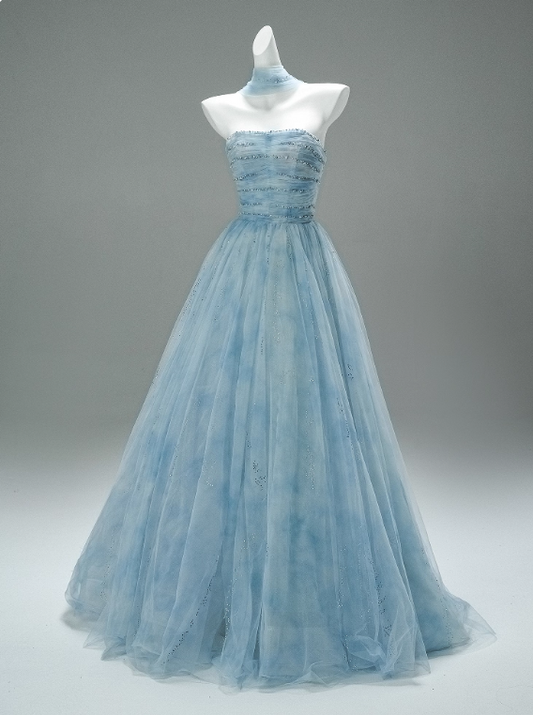 Robe de bal élégante sans bretelles, robe de bal perlée, robe de gala, robe de soirée D2632