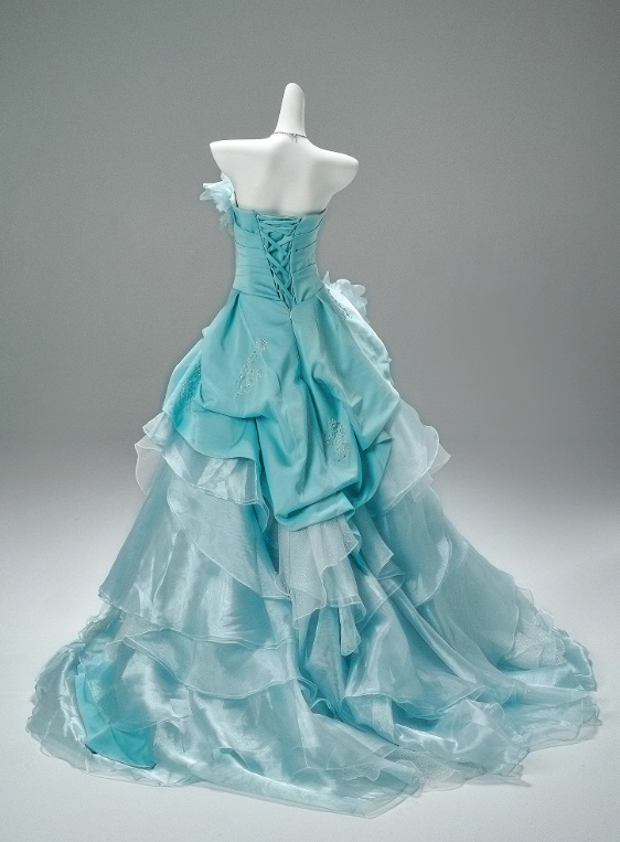 Sweet Prom Dress Strapless Ruffle Tiered Ball Gown Gala Dress Evening Dress Quinceanera Dresses D2637