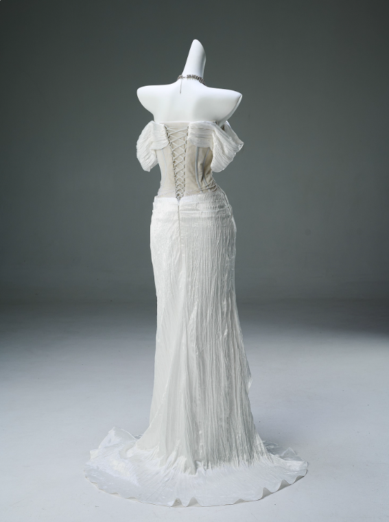 Elegant Prom Dress Off Shoulder Pleated Mermaid Prom Gown Evening Dress Gala Dresses D2647