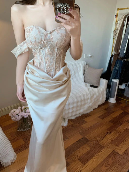 Robe de bal élégante à volants et col en cœur, robe de soirée plissée, robe de soirée, robe de soirée, D2681