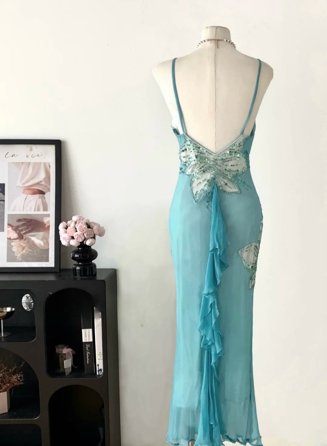 Pretty Prom Dress Spaghetti Straps Sequins Prom Gown Evening Dress Party Dress D2683