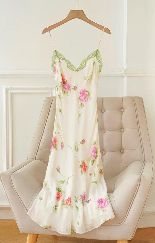 Charmante robe de bal à col en V et imprimé, robe de soirée, robe de soirée D2685