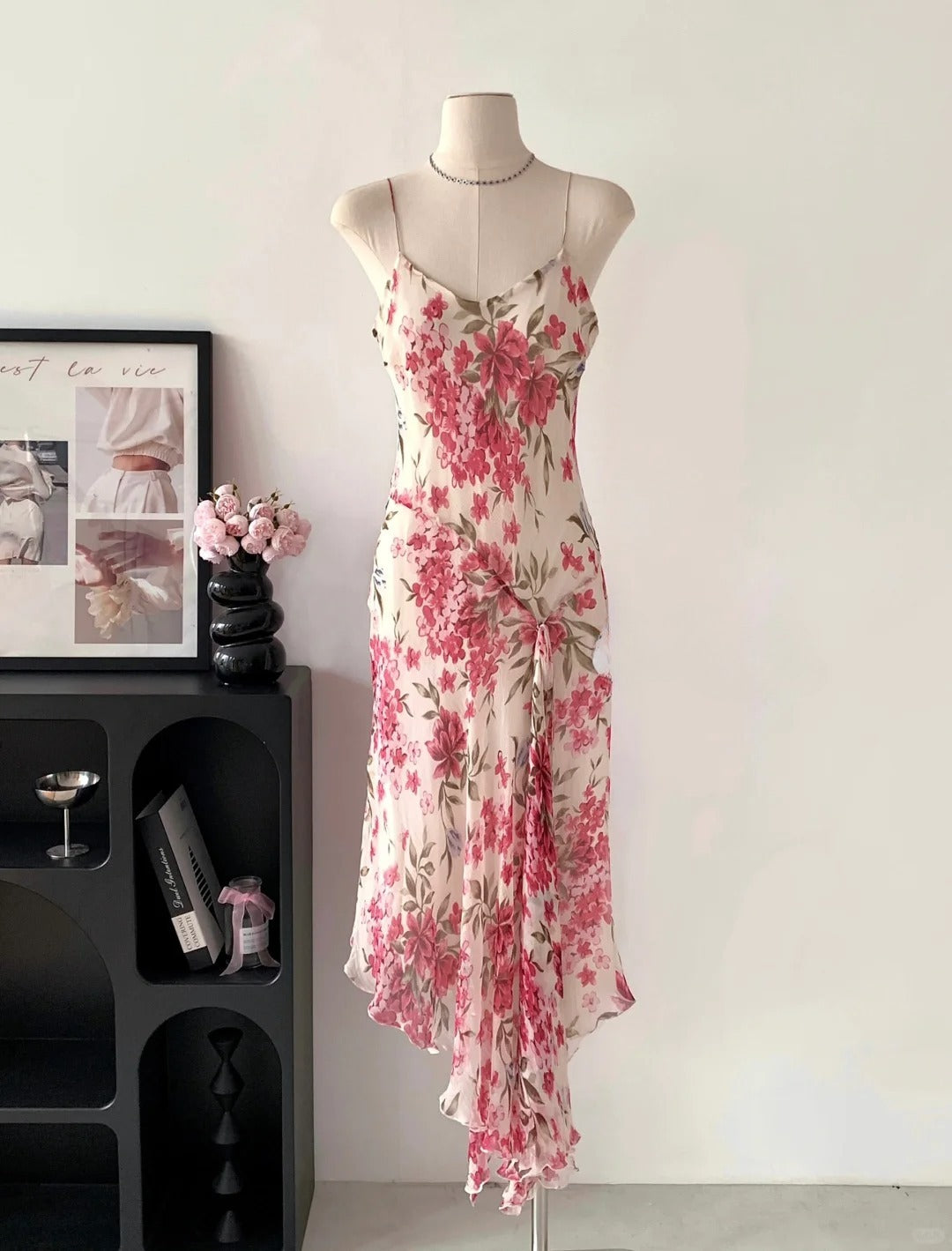 Pretty Woman Summer Dress Spaghetti Straps Print Party Dresses Vacation Dress   D2696