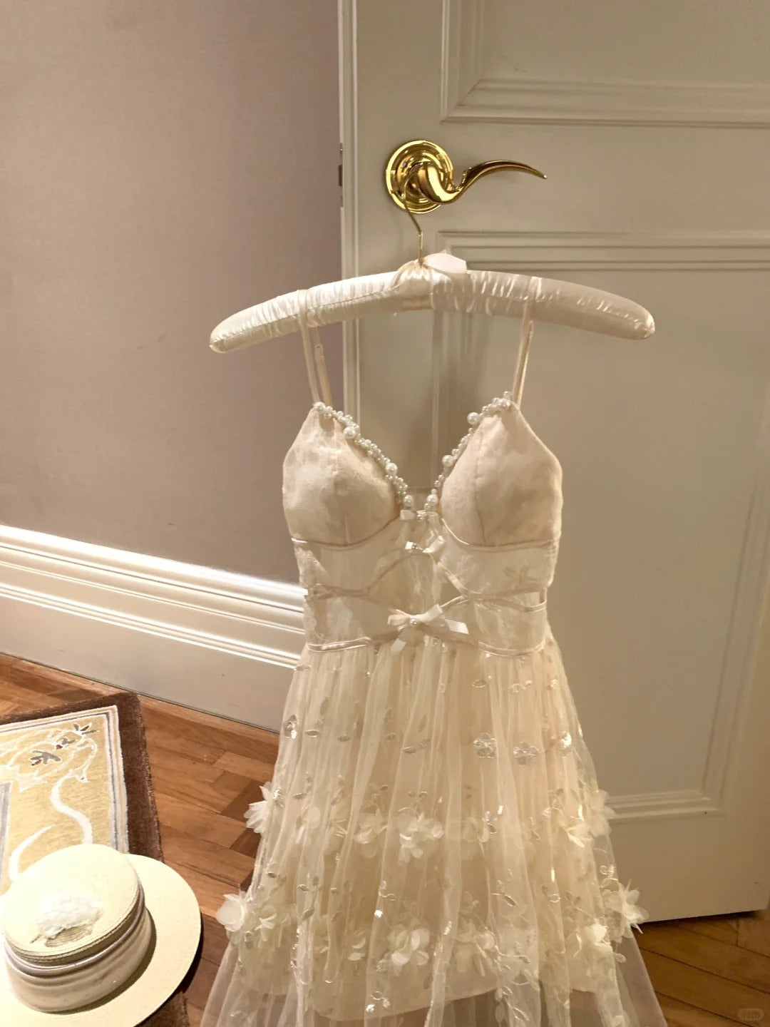 Stunning Prom Dress Spaghetti Straps Flower Birthday Party Dress D2704