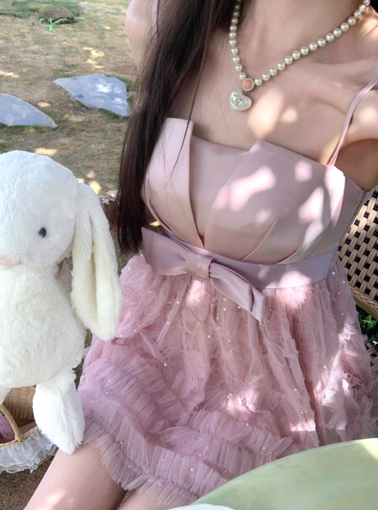 Robe de soirée courte en tulle à bretelles spaghetti, jolie robe de bal, robe de fête d'anniversaire, D2708