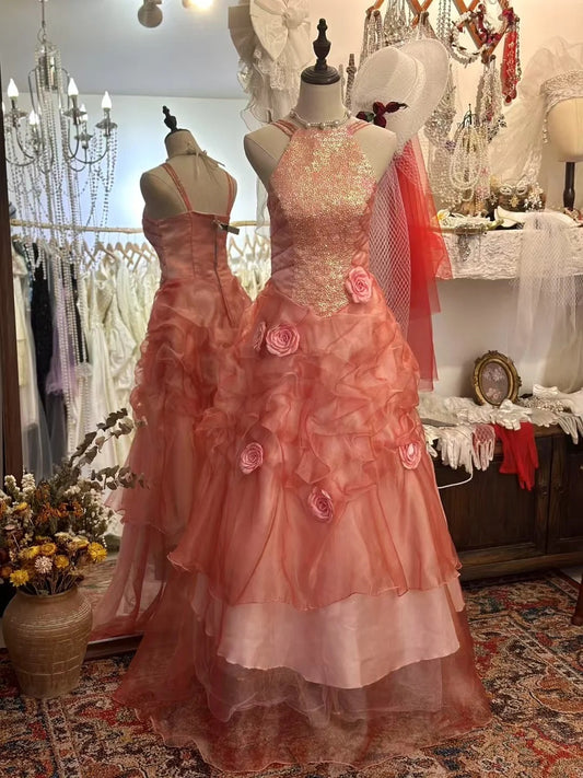 Einzigartiges Ballkleid Spaghettiträger Plissee Geburtstagspartykleid Galakleid Abendkleid D2734