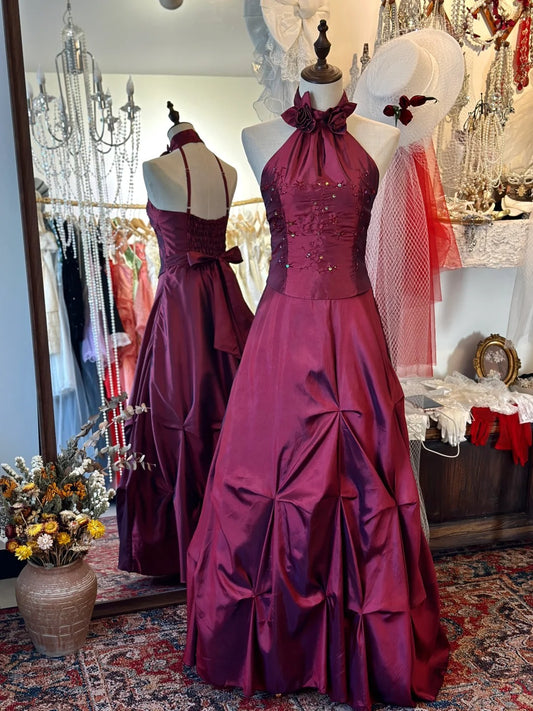 Elegantes Ballkleid A-Linie Neckholder Partykleid Galakleid Abendkleid D2736