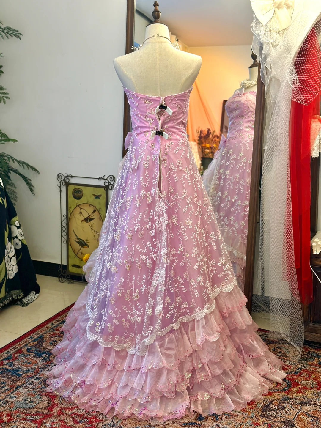 Cute Prom Dress A Line Strapless Tiered 16th Dress Gala Dress Evening Dress D2738