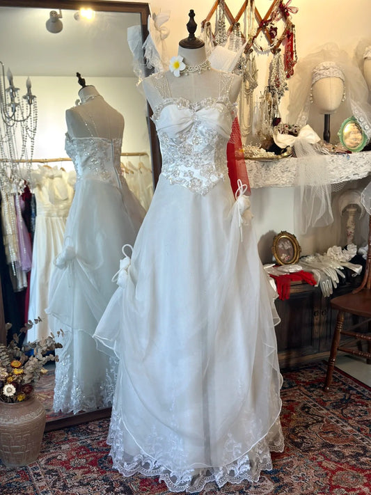 Superbe robe de bal trapèze à volants et décolleté en cœur, plissée, robe de soirée, robe de gala, D2741