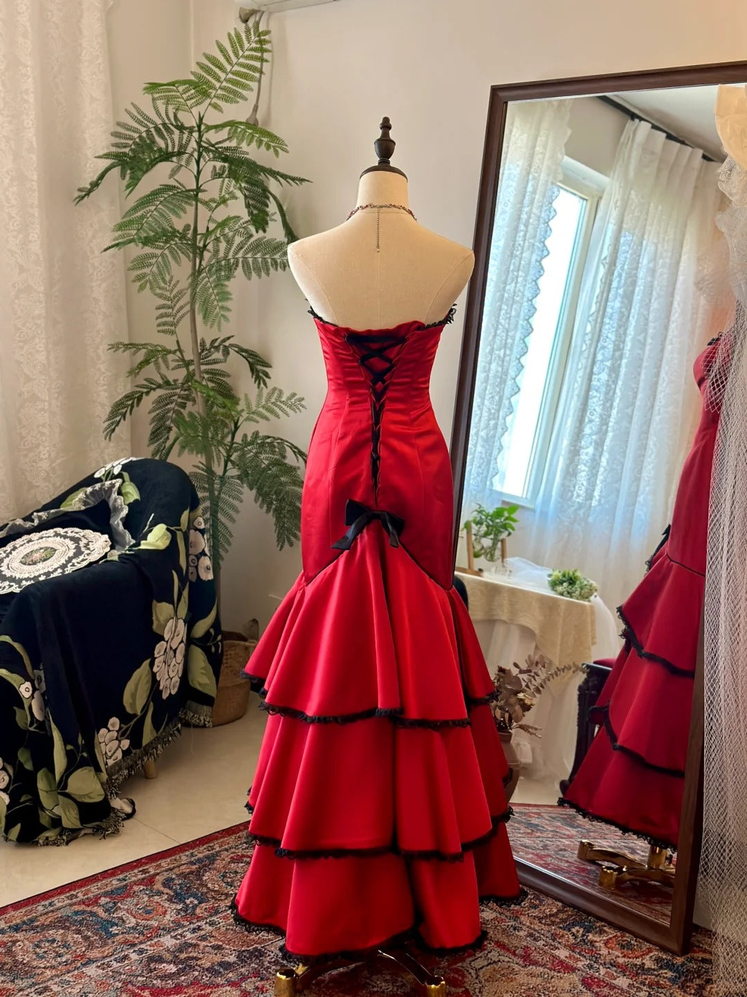 Pretty Prom Dress Sweetheart Tiered Mermaid Evening Dress Gala Dress D2742