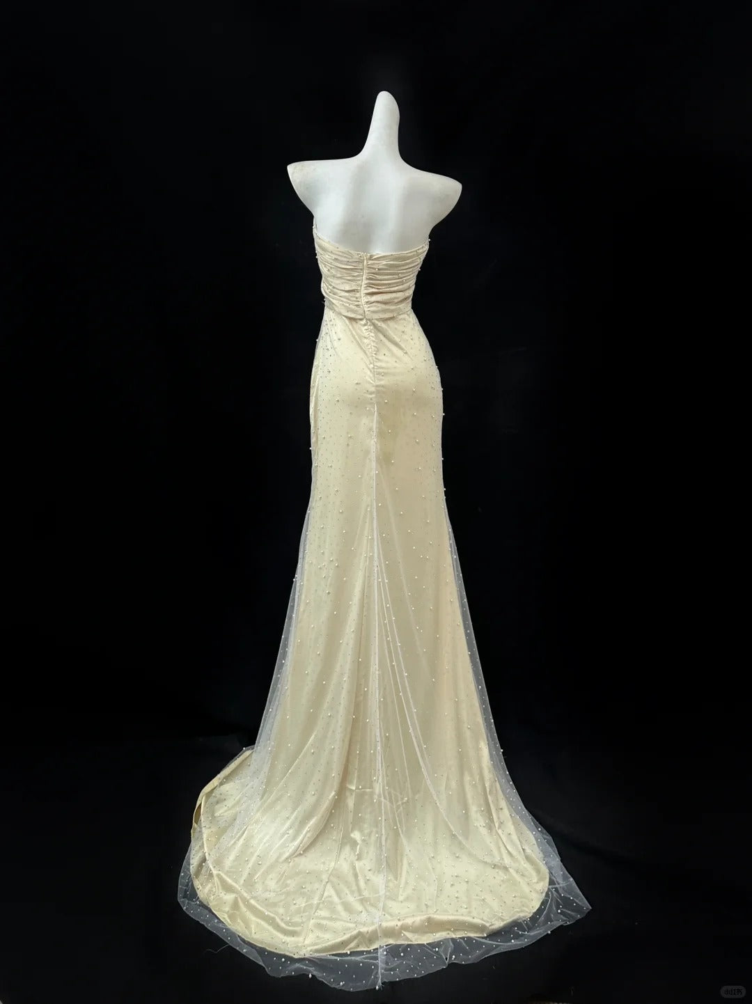 Beauty Prom Dress Sweetheart Pleated Pearl Rhinestone Evening Dress Gala Dress D2755