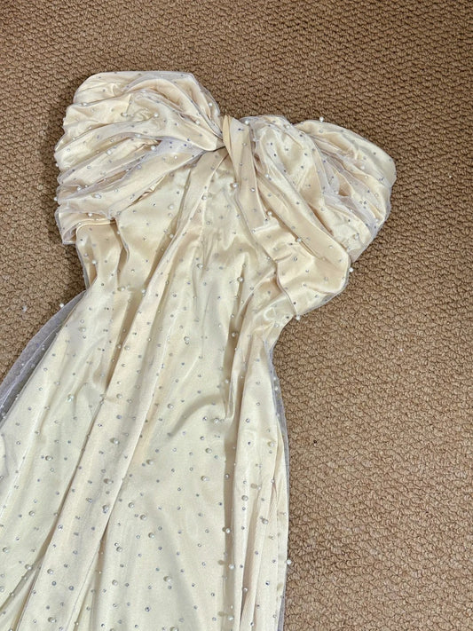 Beauty Ballkleid Herzförmiger Ausschnitt Plissee Perlen Strass Abendkleid Galakleid D2755
