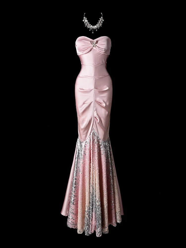 Sweet Prom Dress Sweetheart Pleated Mermaid Evening Dress Gala Dress Party Dress D2773