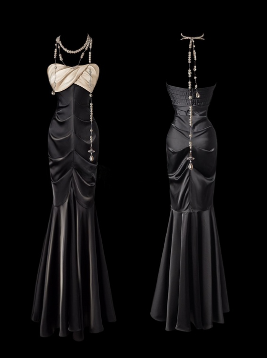 Robe de bal élégante, bustier, plissée, style sirène, robe de soirée, robe de bal, robe de gala, D2779