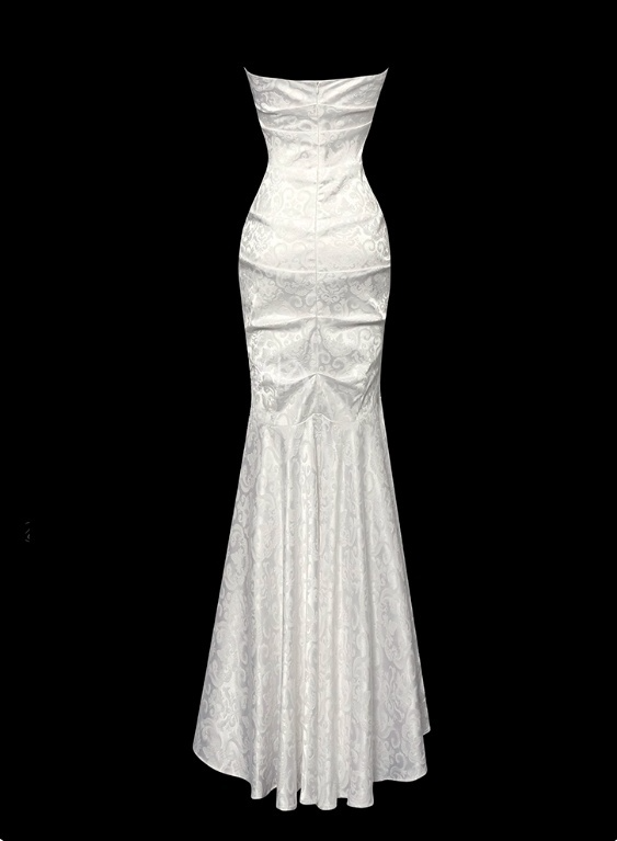 Elegant Prom Dress Strapless Pleated Print Mermaid Gala Dress Evening Dress Prom Gown D2782