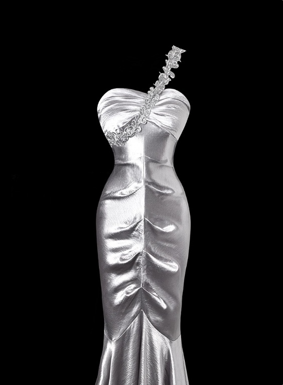 Shiny Prom Dress One Shoulder Pleated Mermaid Gala Dress Evening Dress Prom Gown D2784