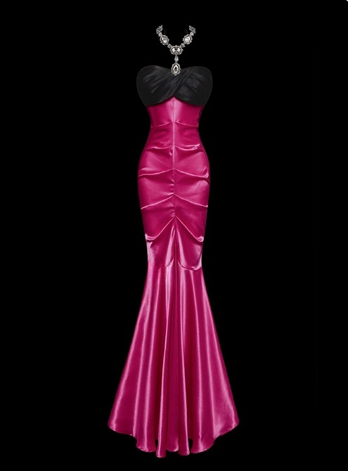 Superbe robe de bal plissée en cœur, style sirène, robe de soirée, robe de gala, robe de bal D2786