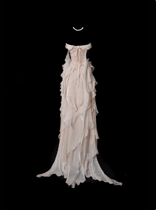 Pretty Prom Dress Strapless Tiered Ruffle Evening Dress Prom Gown D2791