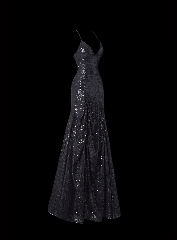 Shiny Prom Dress V-neck Pleated Evening Dress Prom Gown Gala Dress D2793