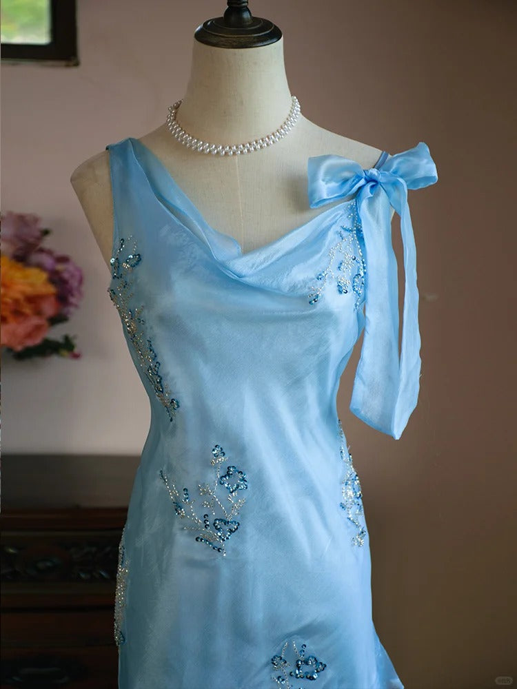 Sweet Prom Dress Asymmetrical Neck Beading Evening Dress Gala Dress Birthday Party Dress D2799