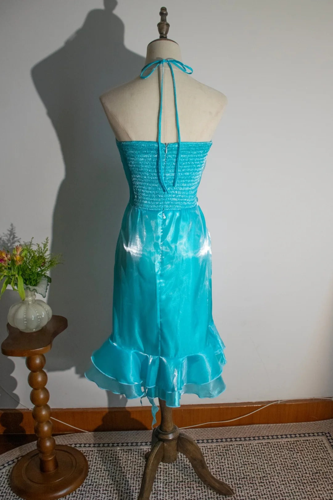 Stunning Prom Dress Halter Ruffle Evening Dress Gala Dress Birthday Party Dress D2801